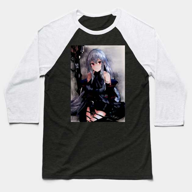 Skadi Anime Watercolor Baseball T-Shirt by Isamu Studio